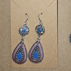 Boho multi colored dangle earrings